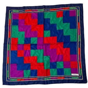 Sunkyung Su Scarf‎ Womans Vibrant Colorful Retro Geometric Square Vintage